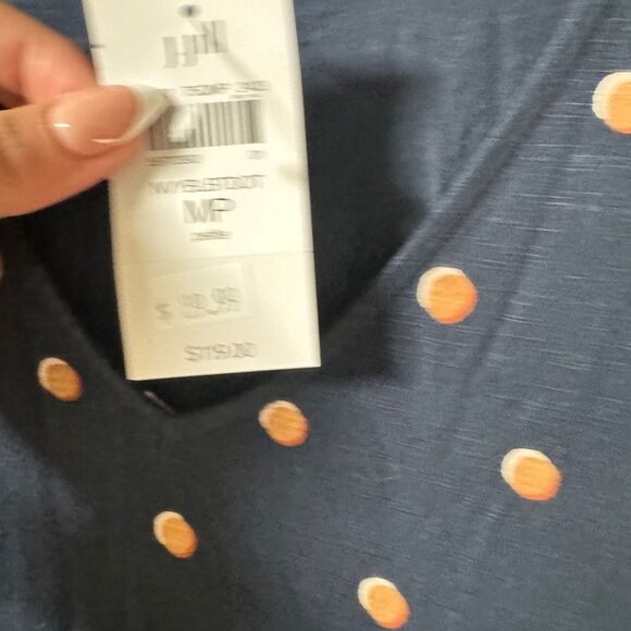 J. Jill Blue and White Sleeveless V-Neck Maxi Sundress - Picture 7 of 9